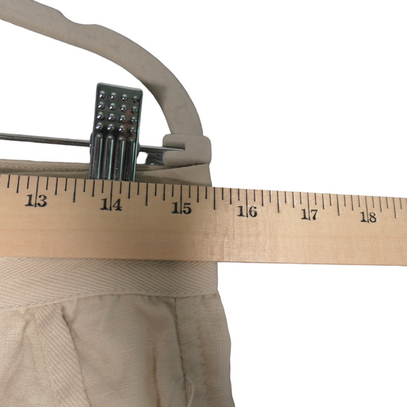 NEW Old Navy Crop Pants Womens 6 Ivory 100% Linen Pockets Career Boho - Picture 8 of 13